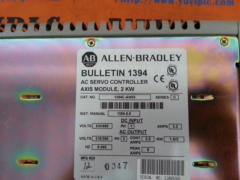 ALLEN BRADLEY 1394C AM03 AC SERVO CONTROLLER PLC DCS SERVO Control